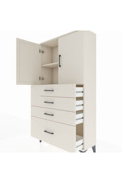 Arges Dolap 2 Raflı 4 Çekmeceli 2 Kapaklı 88x30x163 Aytaşı-Aytaşı