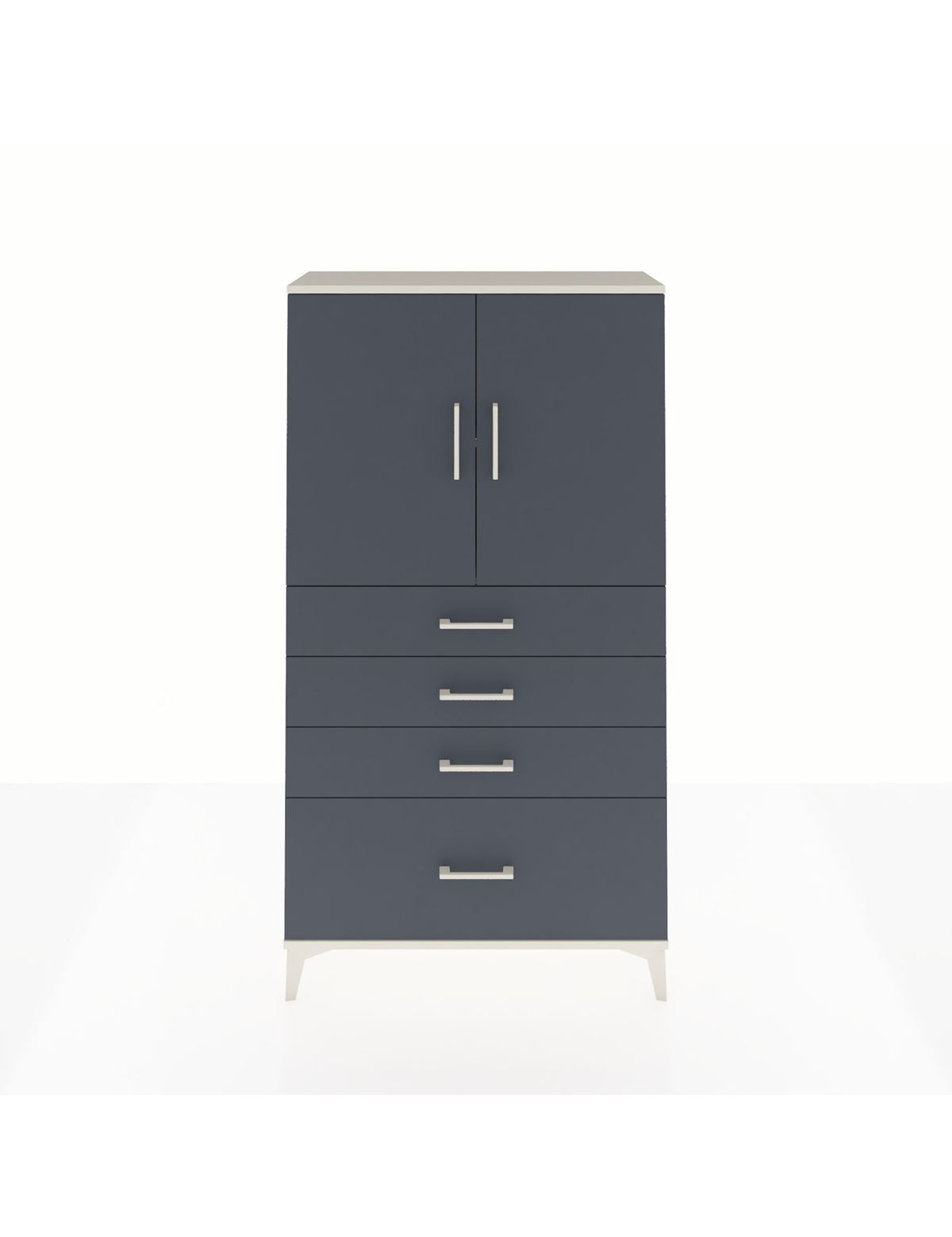 Arges Dolap 2 Raflı 4 Çekmeceli 2 Kapaklı 88x30x163 Aytaşı-Antrasit