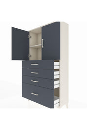 Arges Dolap 2 Raflı 4 Çekmeceli 2 Kapaklı 88x30x163 Aytaşı-Antrasit