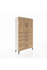 Arges Dolap 2 Raflı 4 Çekmeceli 2 Kapaklı 88x30x163 Aytaşı-Çam