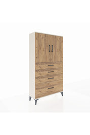 Arges Dolap 2 Raflı 4 Çekmeceli 2 Kapaklı 88x30x163 - S21M011V3A