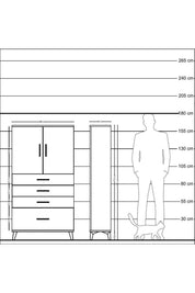 Arges Dolap 2 Raflı 4 Çekmeceli 2 Kapaklı 88x30x163 Antrasit-Aytaşı