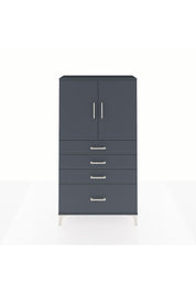 Arges Dolap 2 Raflı 4 Çekmeceli 2 Kapaklı 88x30x163 Antrasit-Antrasit