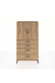 Arges Dolap 2 Raflı 4 Çekmeceli 2 Kapaklı 88x30x163 Çam-Çam