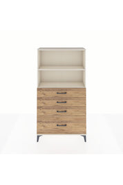 Arges Dolap 2 Raflı 4 Çekmeceli 88x30x163 Aytaşı-Çam