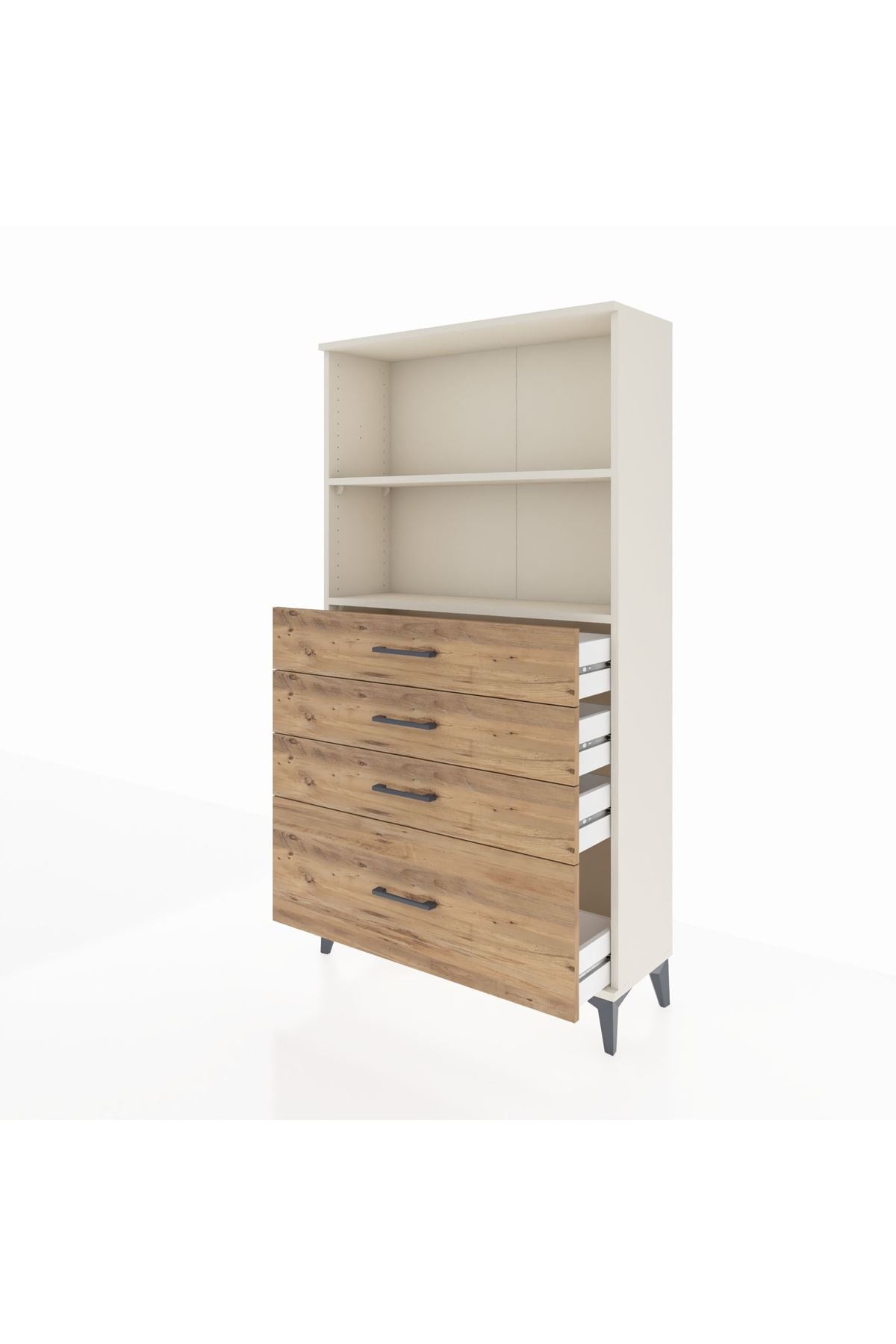 Arges Dolap 2 Raflı 4 Çekmeceli 88x30x163 Aytaşı-Çam