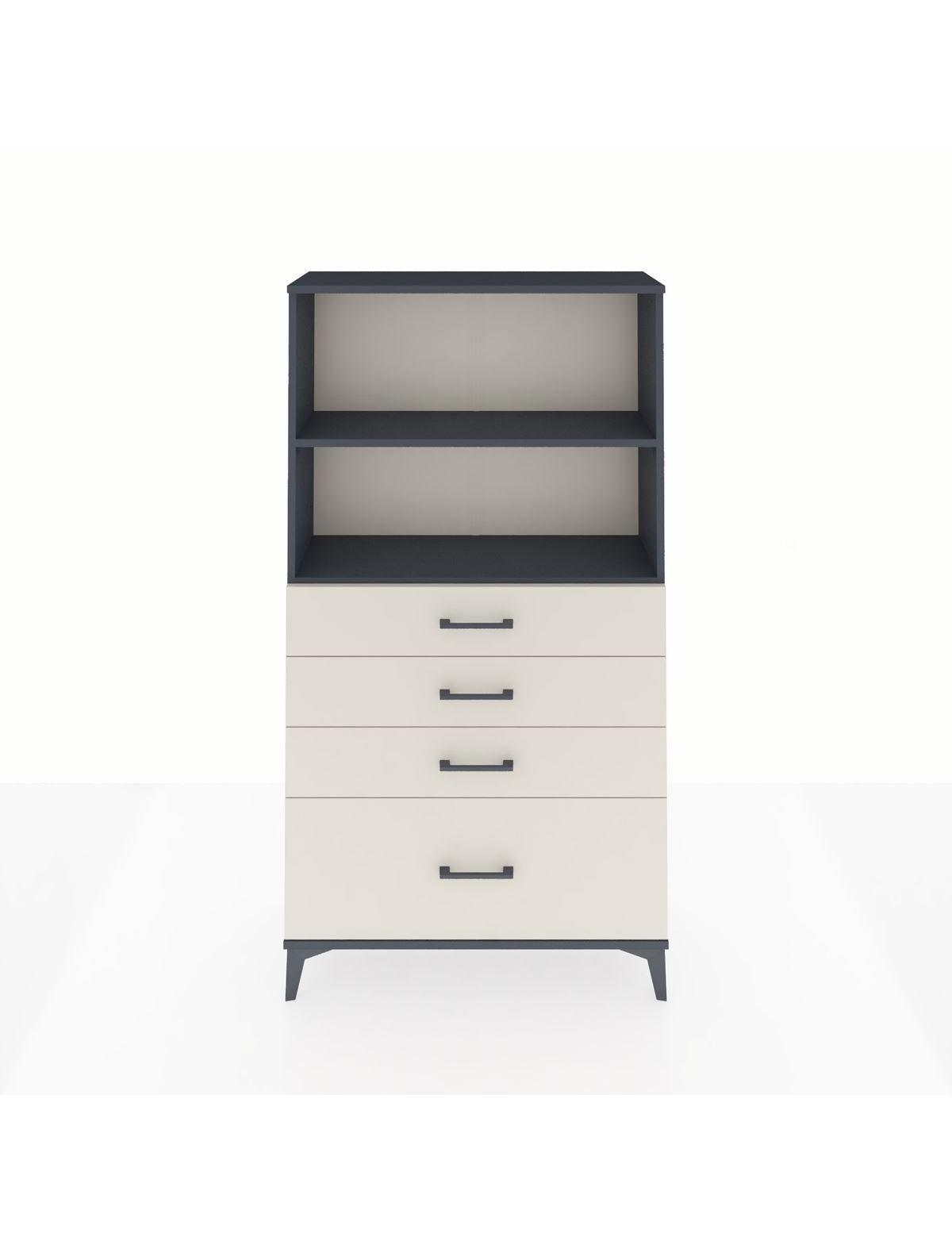 Arges Dolap 2 Raflı 4 Çekmeceli 88x30x163 Antrasit-Aytaşı