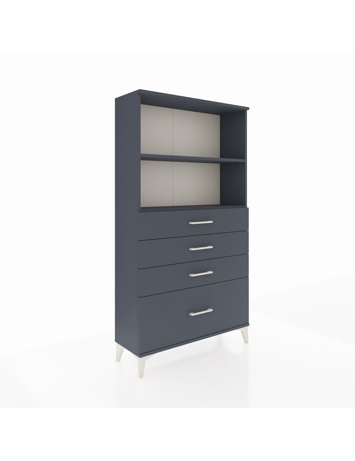 Arges Dolap 2 Raflı 4 Çekmeceli 88x30x163 Antrasit-Antrasit