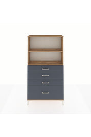 Arges Dolap 2 Raflı 4 Çekmeceli 88x30x163 Çam-Antrasit