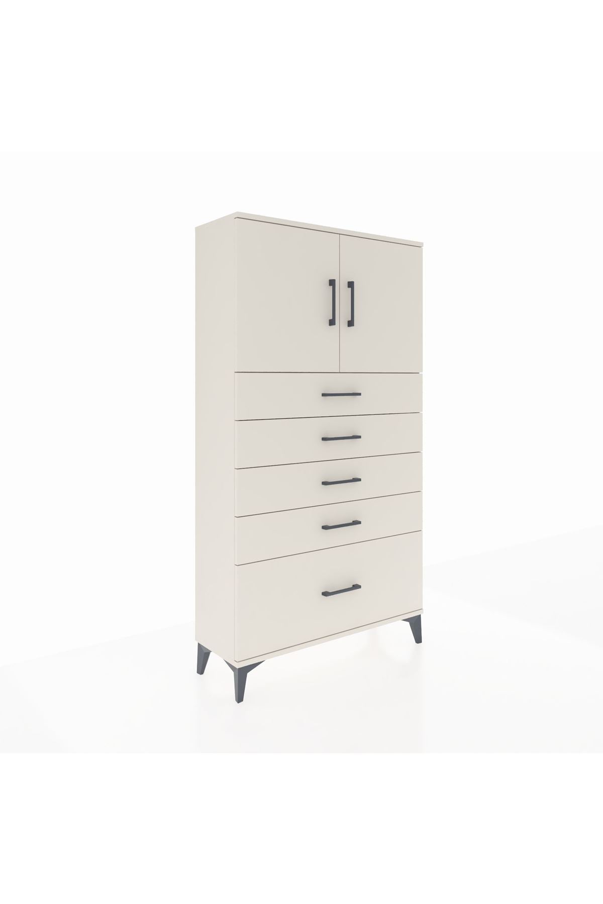 Arges Dolap 2 Raflı 5 Çekmeceli 2 Kapaklı 88x30x163 Aytaşı-Aytaşı