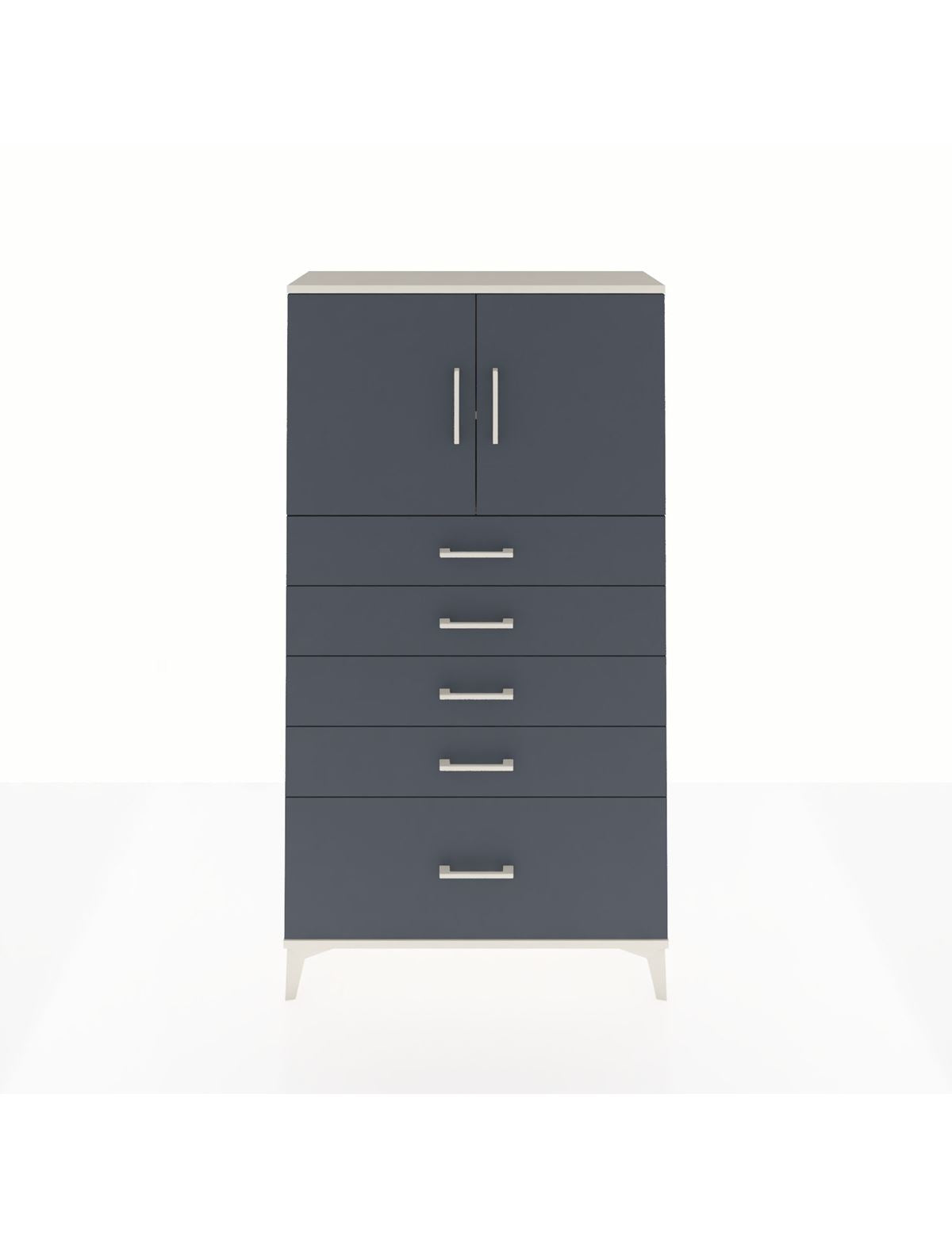 Arges Dolap 2 Raflı 5 Çekmeceli 2 Kapaklı 88x30x163 Aytaşı-Antrasit