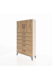 Arges Dolap 2 Raflı 5 Çekmeceli 2 Kapaklı 88x30x163 Aytaşı-Çam