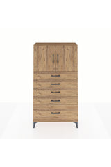 Arges Dolap 2 Raflı 5 Çekmeceli 2 Kapaklı 88x30x163