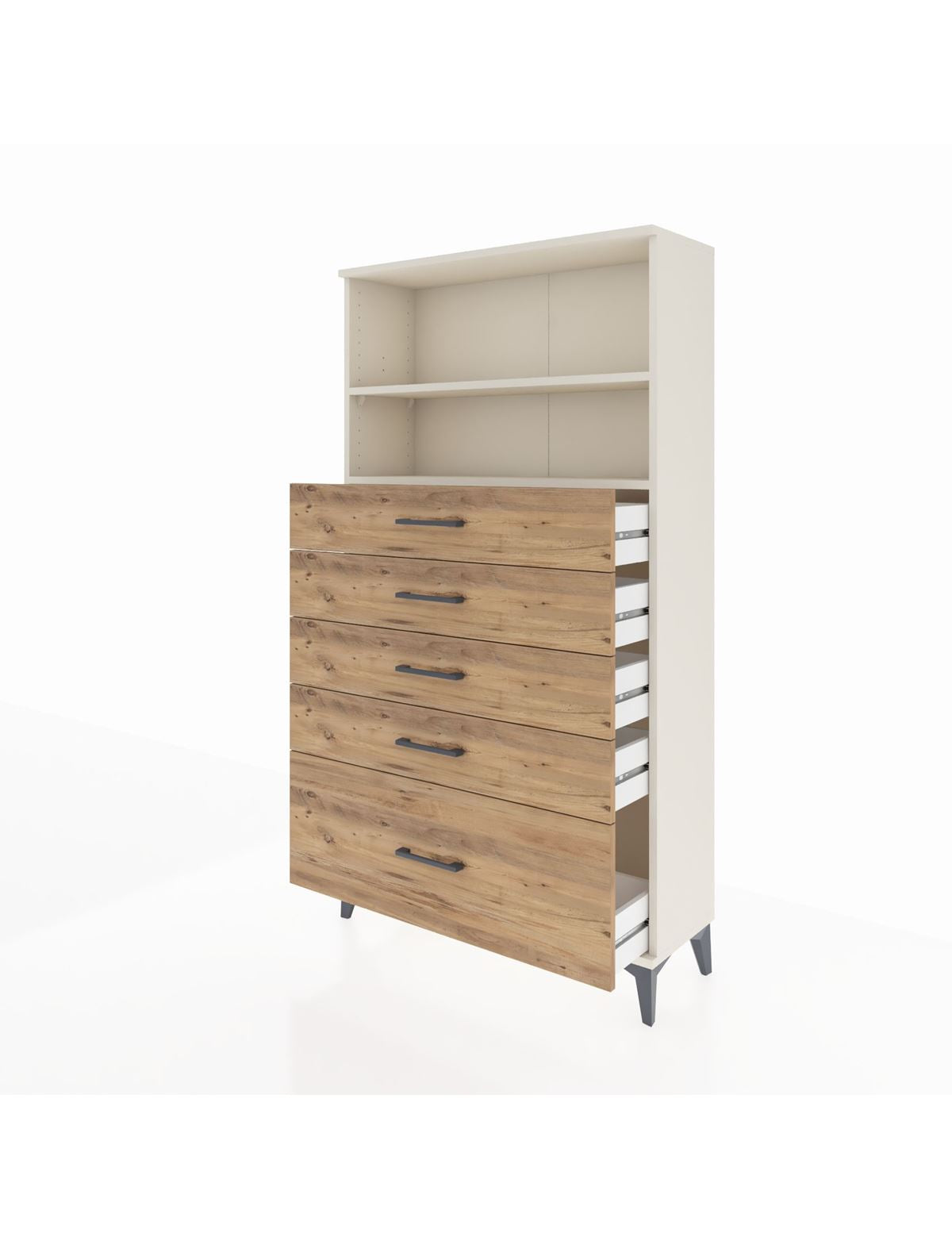 Arges Dolap 2 Raflı 5 Çekmeceli 88x30x163 - S21M014V3A