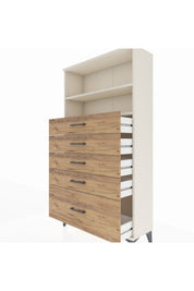 Arges Dolap 2 Raflı 5 Çekmeceli 88x30x163 Aytaşı-Çam