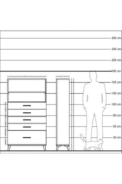 Arges Dolap 2 Raflı 5 Çekmeceli 88x30x163 Antrasit-Aytaşı