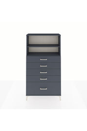 Arges Dolap 2 Raflı 5 Çekmeceli 88x30x163 Antrasit-Antrasit