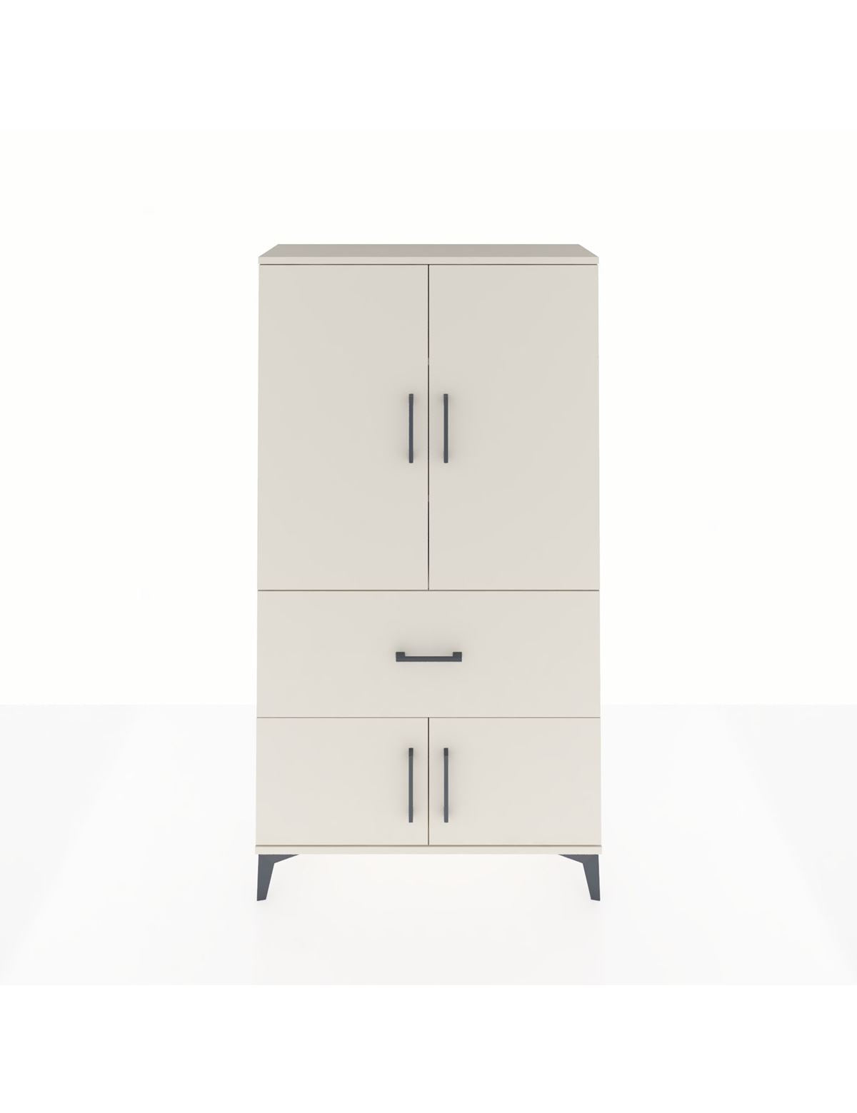 Arges Dolap 3 Raflı Tek Çekmeceli 4 Kapaklı 88x30x163 Aytaşı-Aytaşı