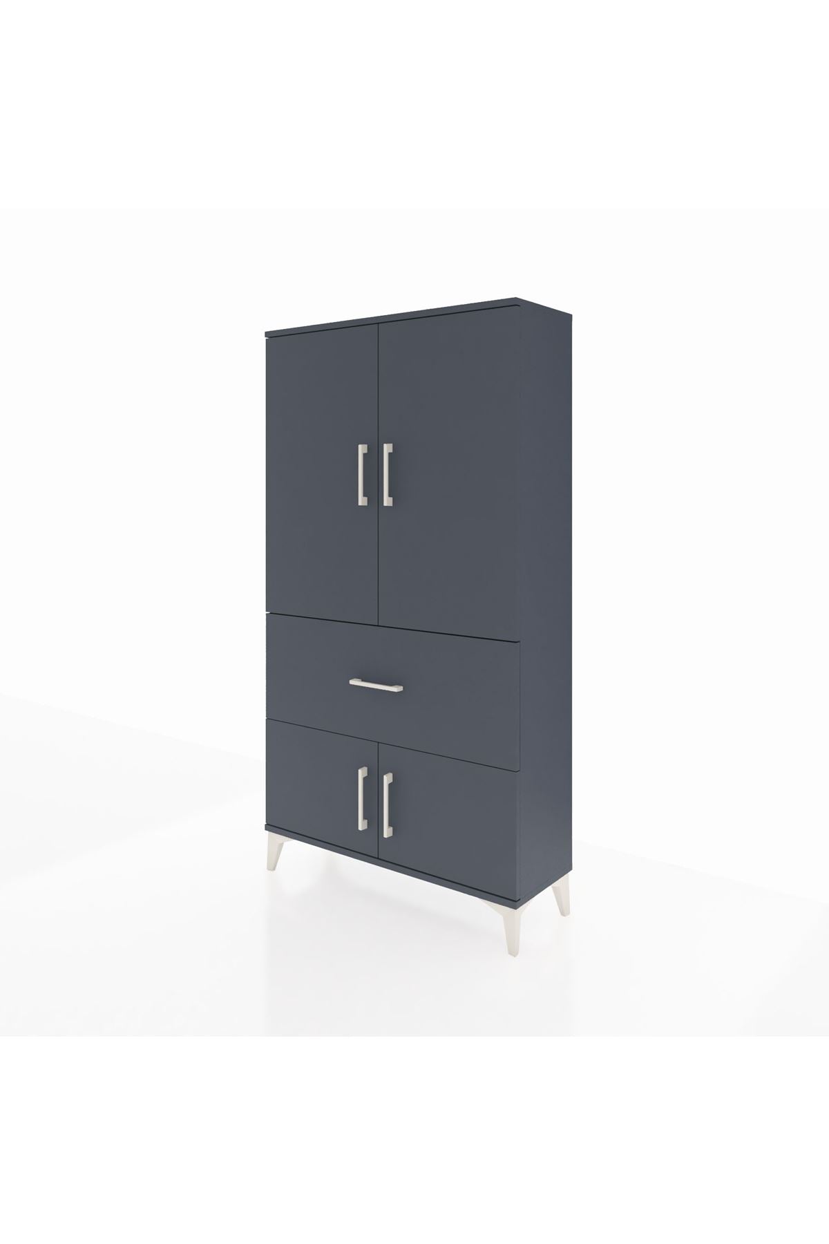 Arges Dolap 3 Raflı Tek Çekmeceli 4 Kapaklı 88x30x163 - S21M015V5A
