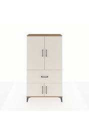 Arges Dolap 3 Raflı Tek Çekmeceli 4 Kapaklı 88x30x163 Çam-Aytaşı