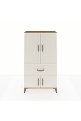 Arges Dolap 3 Raflı Tek Çekmeceli 4 Kapaklı 88x30x163