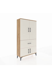Arges Dolap 3 Raflı Tek Çekmeceli 4 Kapaklı 88x30x163 Çam-Aytaşı