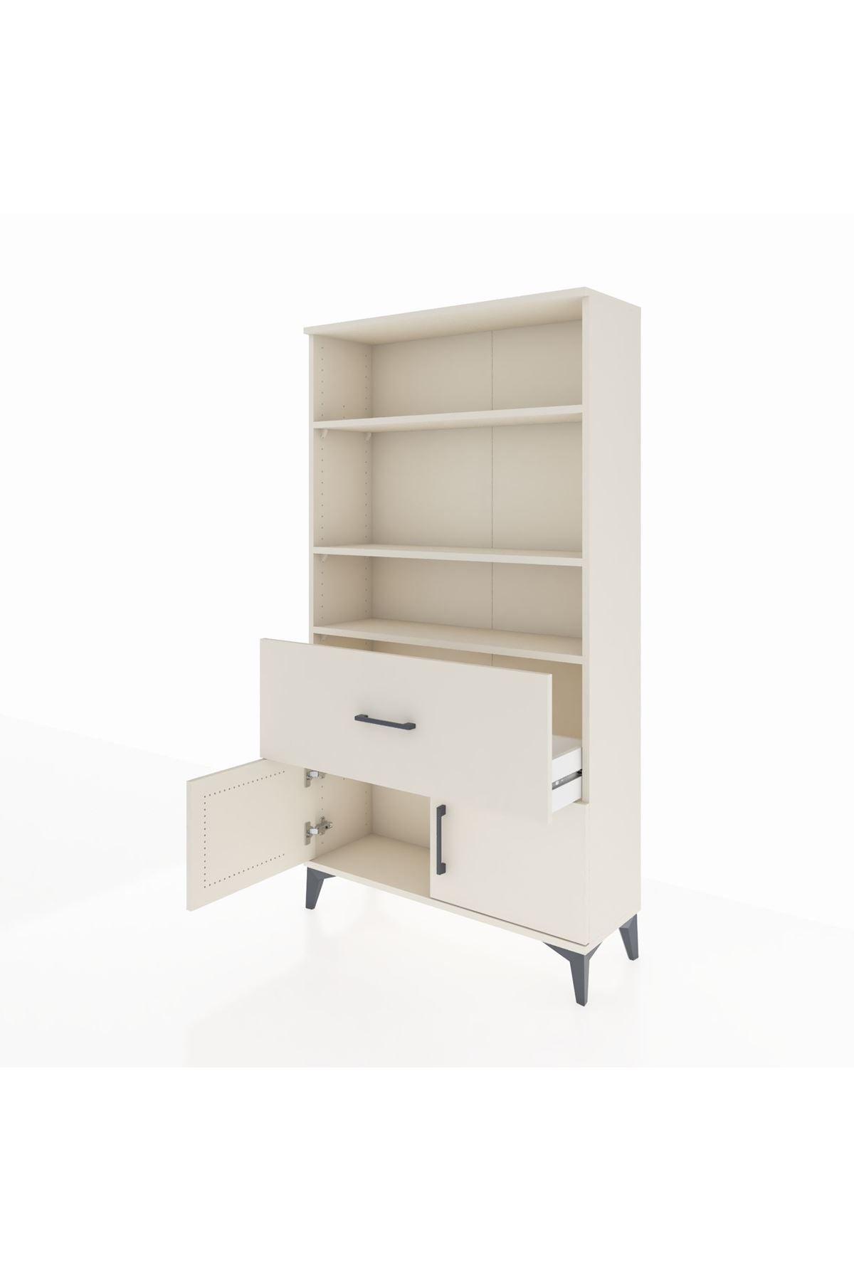 Arges Dolap 3 Raflı Tek Çekmeceli 2 Kapaklı 88x30x163 Aytaşı-Aytaşı