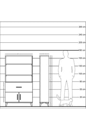 Arges Dolap 3 Raflı Tek Çekmeceli 2 Kapaklı 88x30x163 Aytaşı-Antrasit