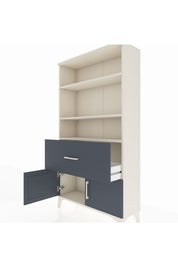 Arges Dolap 3 Raflı Tek Çekmeceli 2 Kapaklı 88x30x163 Aytaşı-Antrasit