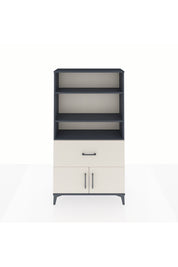 Arges Dolap 3 Raflı Tek Çekmeceli 2 Kapaklı 88x30x163 Antrasit-Aytaşı