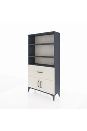 Arges Dolap 3 Raflı Tek Çekmeceli 2 Kapaklı 88x30x163 Antrasit-Aytaşı