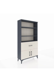 Arges Dolap 3 Raflı Tek Çekmeceli 2 Kapaklı 88x30x163 Antrasit-Aytaşı