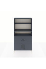 Arges Dolap 3 Raflı Tek Çekmeceli 2 Kapaklı 88x30x163 Antrasit-Antrasit