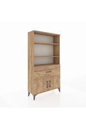 Arges Dolap 3 Raflı Tek Çekmeceli 2 Kapaklı 88x30x163 Çam-Çam