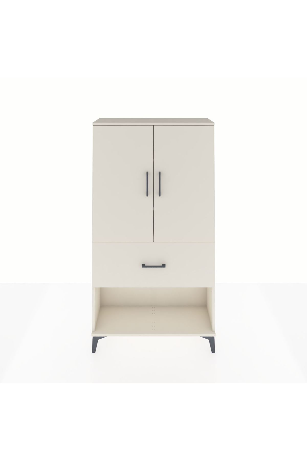 Arges Dolap 3 Raflı Tek Çekmeceli 2 Kapaklı 88x30x163 Aytaşı-Aytaşı