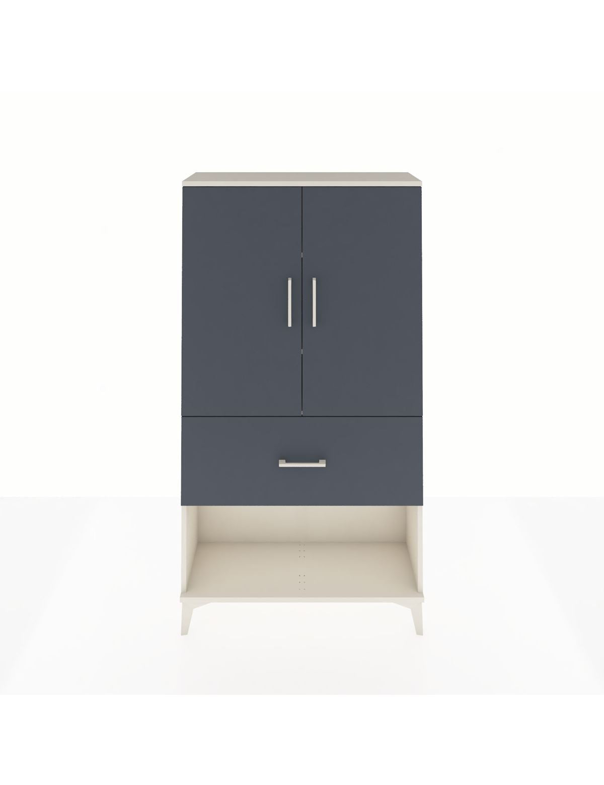 Arges Dolap 3 Raflı Tek Çekmeceli 2 Kapaklı 88x30x163 Aytaşı-Antrasit