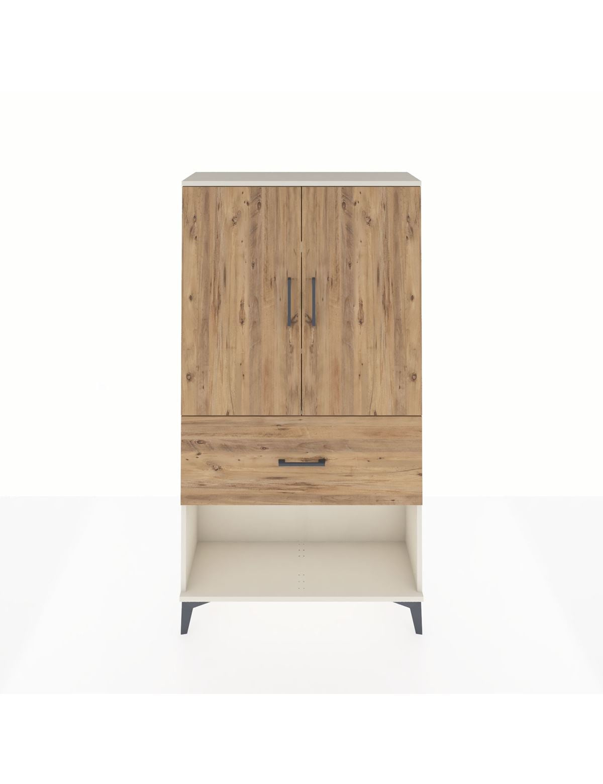 Arges Dolap 3 Raflı Tek Çekmeceli 2 Kapaklı 88x30x163 Aytaşı-Çam