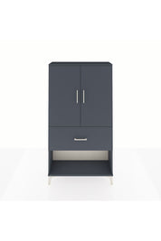 Arges Dolap 3 Raflı Tek Çekmeceli 2 Kapaklı 88x30x163 Antrasit-Antrasit