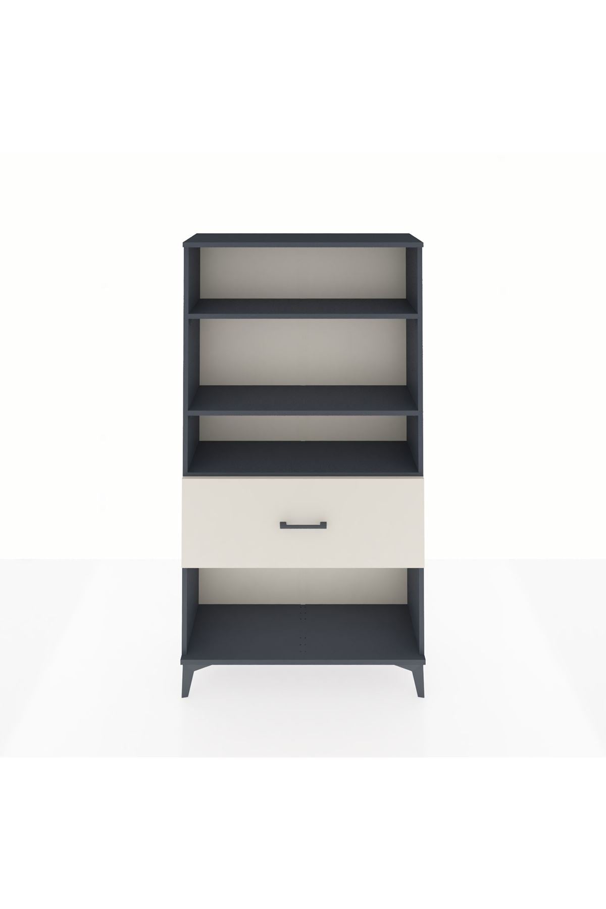 Arges Dolap 3 Raflı Tek Çekmeceli 88x30x163 Antrasit-Aytaşı