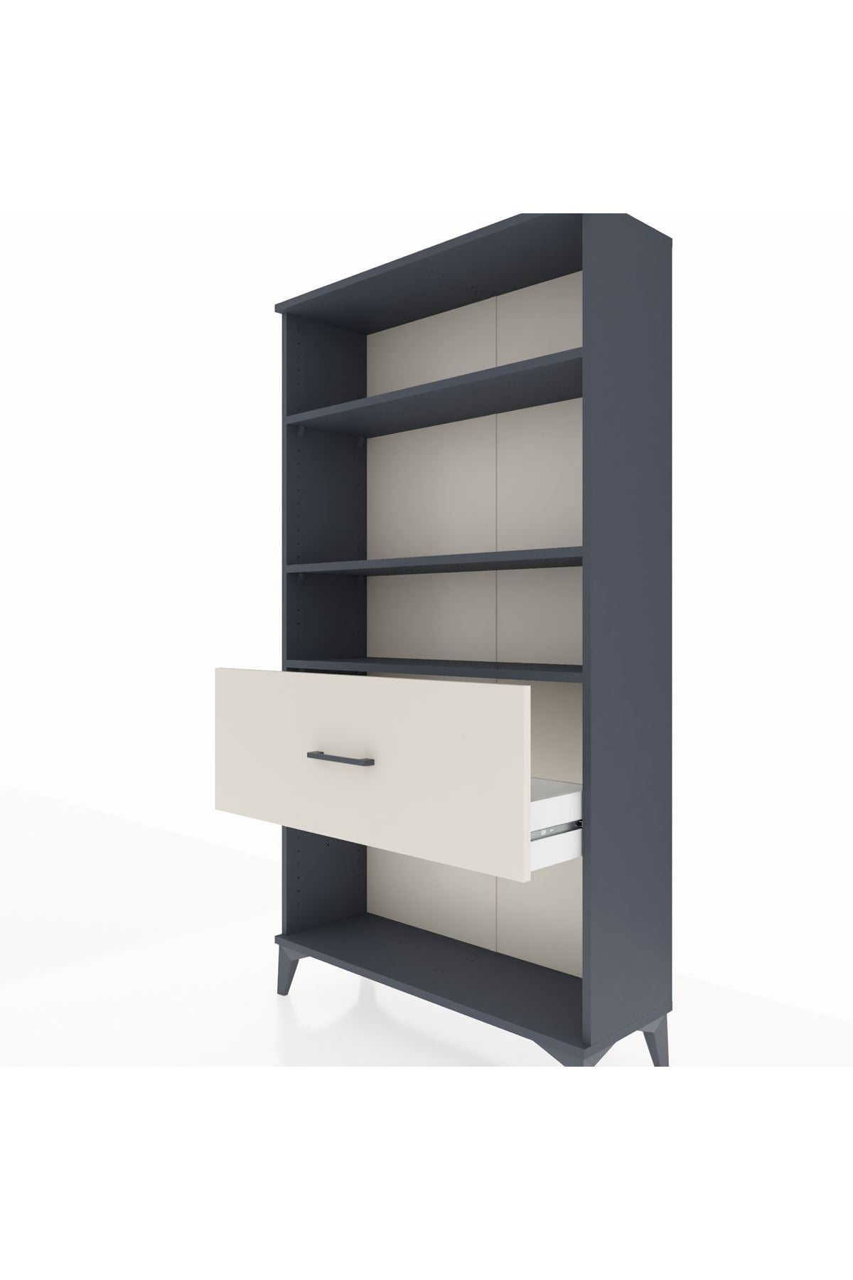 Arges Dolap 3 Raflı Tek Çekmeceli 88x30x163 Antrasit-Aytaşı