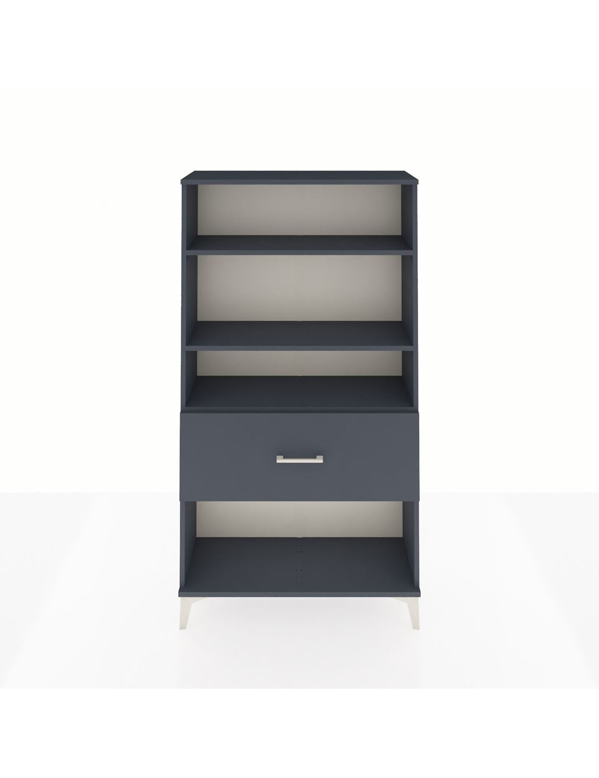 Arges Dolap 3 Raflı Tek Çekmeceli 88x30x163 Antrasit-Antrasit