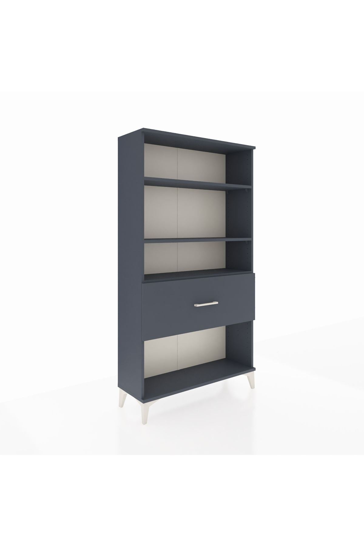 Arges Dolap 3 Raflı Tek Çekmeceli 88x30x163 Antrasit-Antrasit