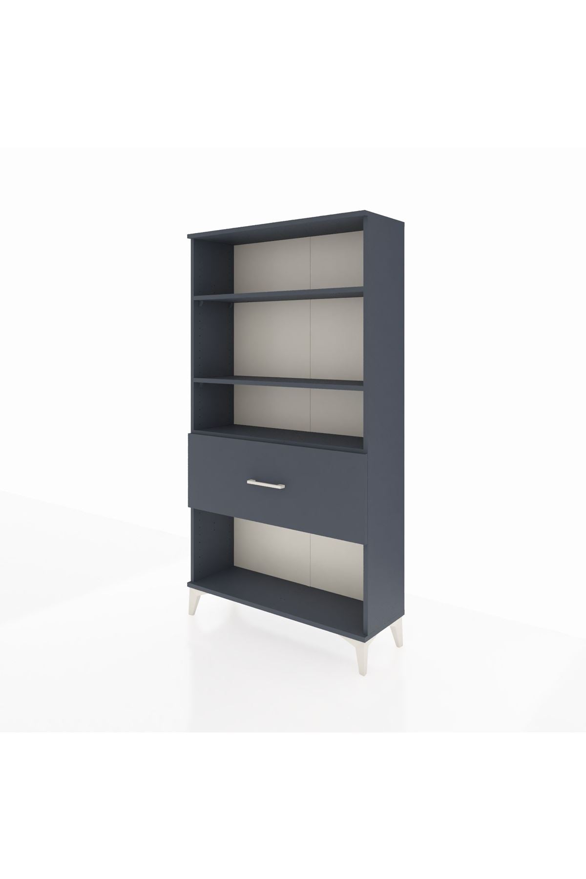 Arges Dolap 3 Raflı Tek Çekmeceli 88x30x163 Antrasit-Antrasit