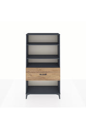 Arges Dolap 3 Raflı Tek Çekmeceli 88x30x163 Antrasit-Çam