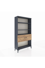 Arges Dolap 3 Raflı Tek Çekmeceli 88x30x163 Antrasit-Çam