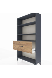 Arges Dolap 3 Raflı Tek Çekmeceli 88x30x163 Antrasit-Çam