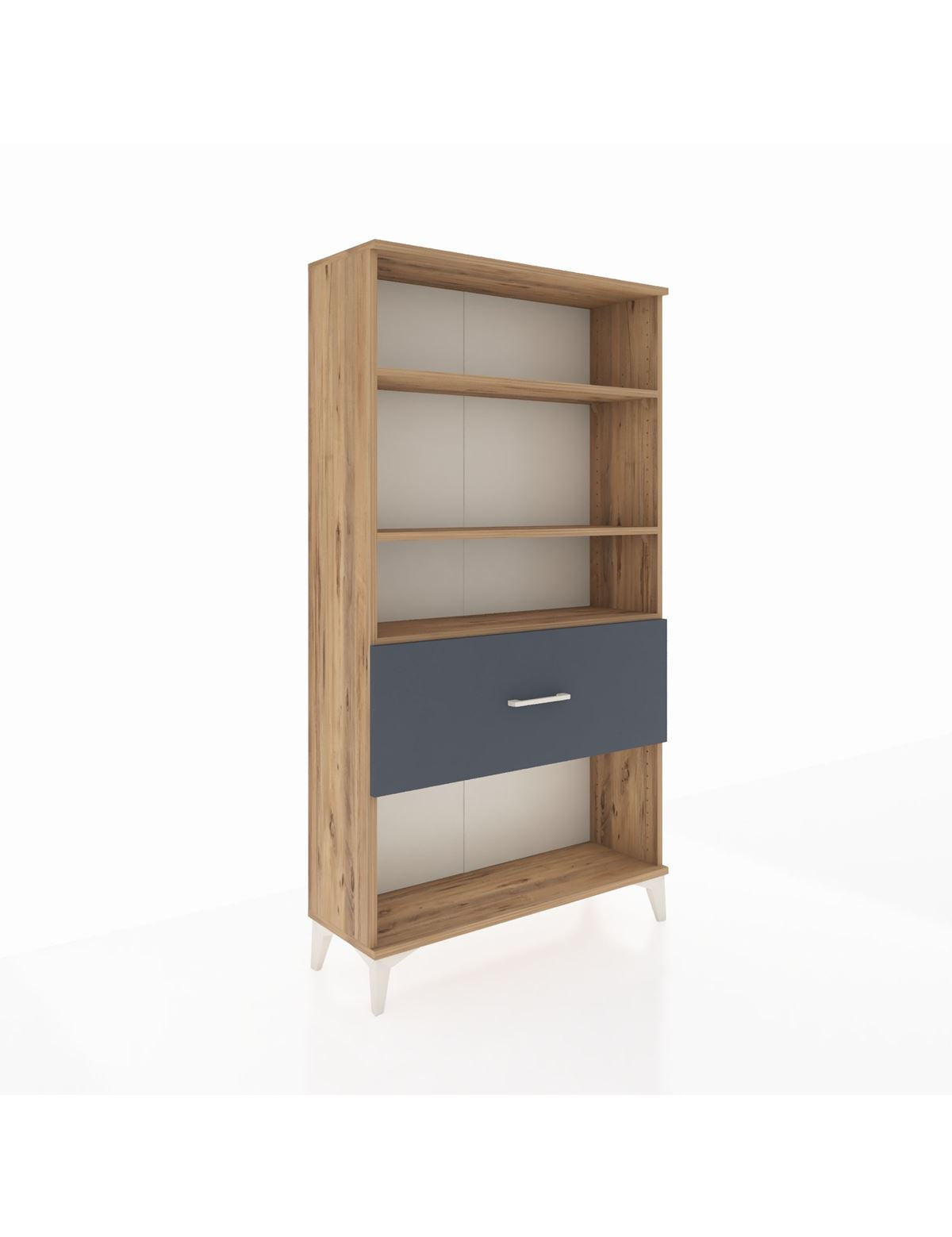 Arges Dolap 3 Raflı Tek Çekmeceli 88x30x163 Çam-Antrasit