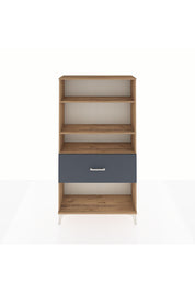 Arges Dolap 3 Raflı Tek Çekmeceli 88x30x163 Çam-Antrasit