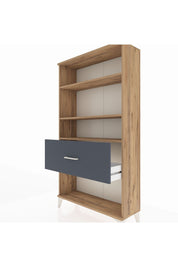 Arges Dolap 3 Raflı Tek Çekmeceli 88x30x163 Çam-Antrasit