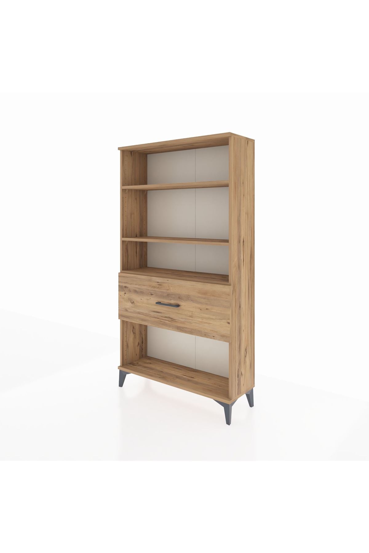 Arges Dolap 3 Raflı Tek Çekmeceli 88x30x163 Çam-Çam